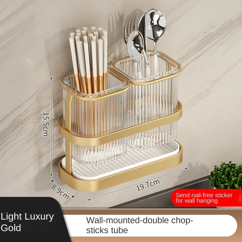 Kitchen knife rack, chopstick holder, wall-mounted