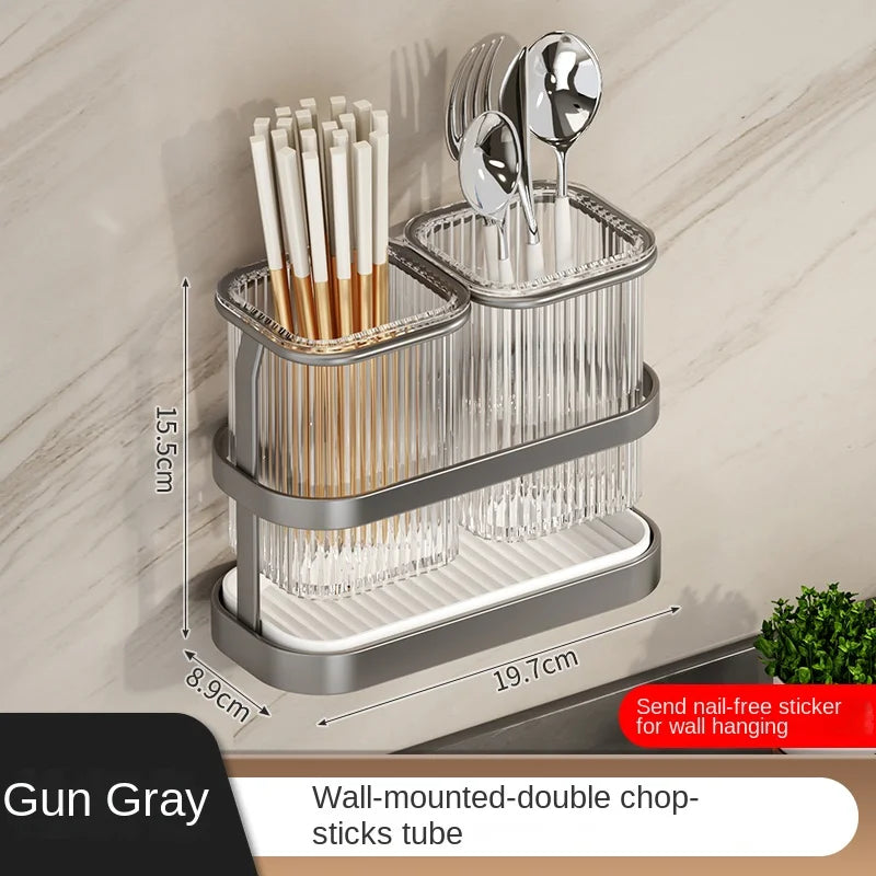 Kitchen knife rack, chopstick holder, wall-mounted