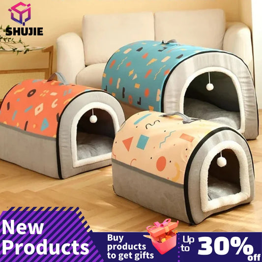 Warm Winter Cat Dog Bed Mat Deep Sleep Tent