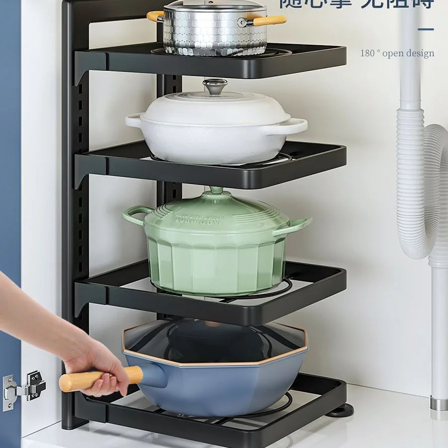 The Kitchen Is Equipped with Stainless Steel Shelves