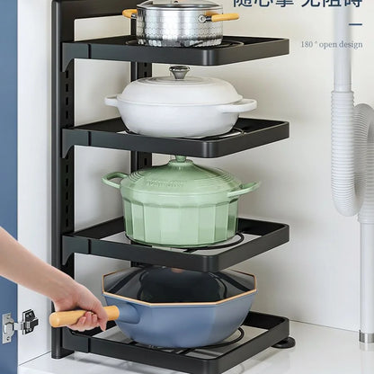 The Kitchen Is Equipped with Stainless Steel Shelves