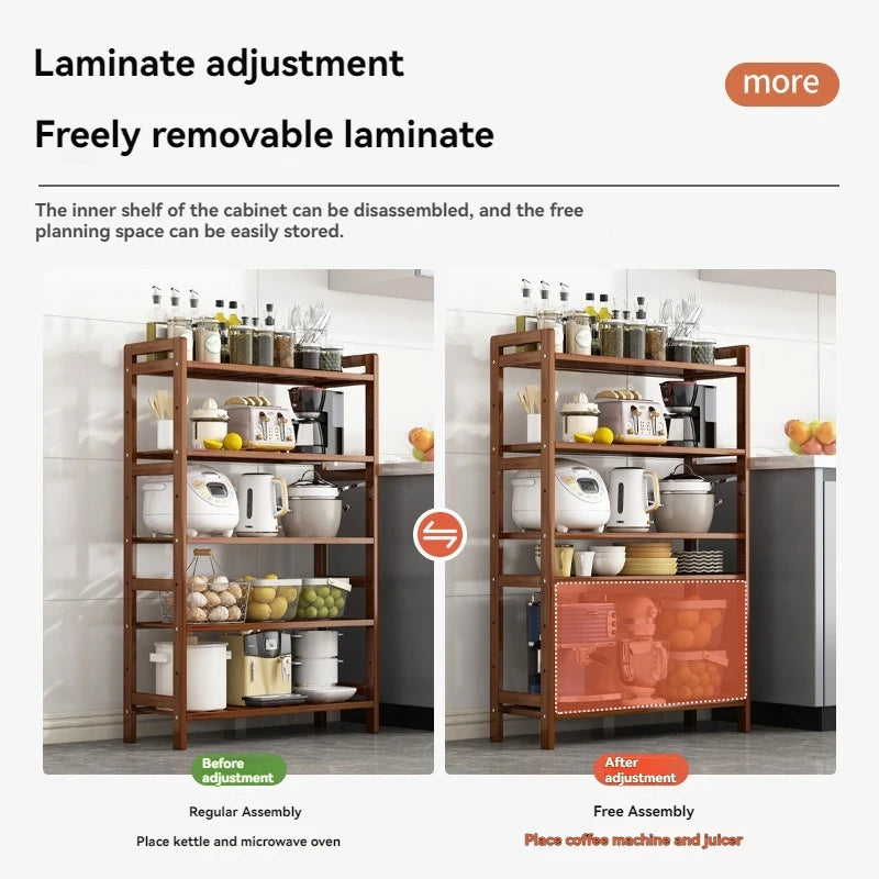 Kitchen shelf, floor standing multi-layer product