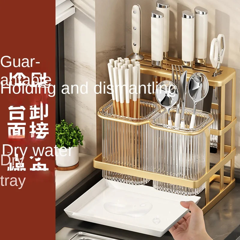 Kitchen knife rack, chopstick holder, wall-mounted