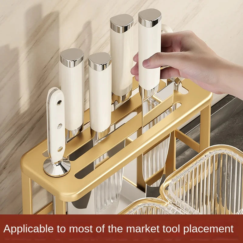 Kitchen knife rack, chopstick holder, wall-mounted