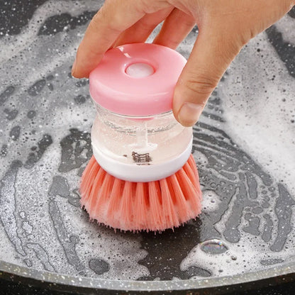 Kitchen Wash Pot Dish Brush Washing Utensils with Washing Up Liquid Soap Dispenser Household Kitchen Cleaning Accessorie