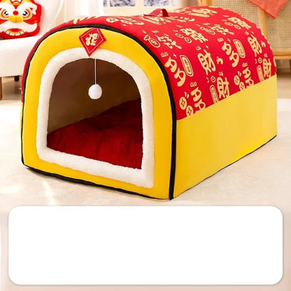 Warm Winter Cat Dog Bed Mat Deep Sleep Tent