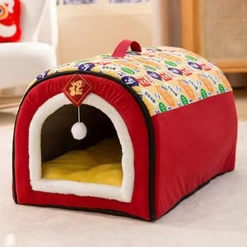 Warm Winter Cat Dog Bed Mat Deep Sleep Tent