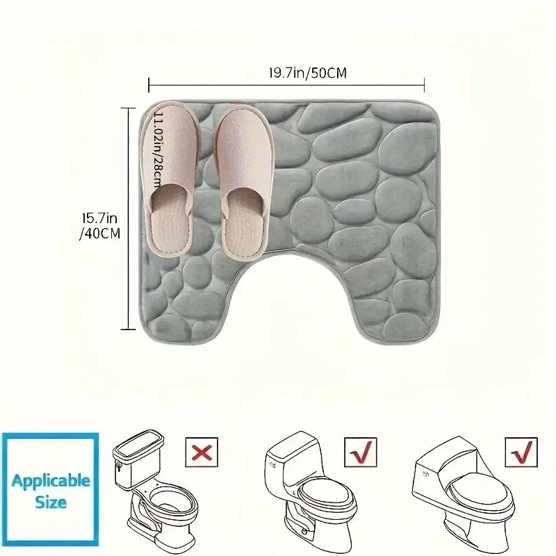 Washroom toilet foot mat U-shaped floor mat