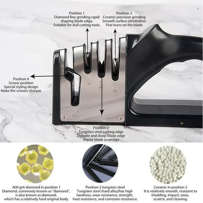 Kitchen 4 Segment Knife Sharpener Multifunctional Portable