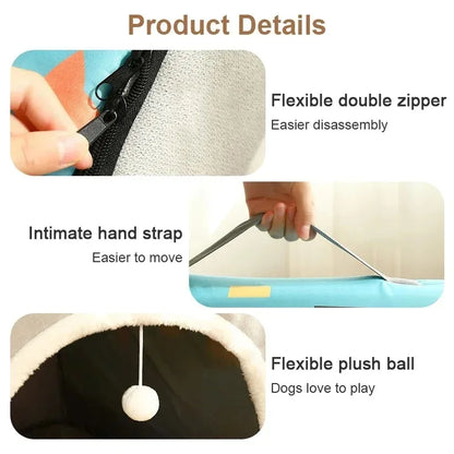 Warm Winter Cat Dog Bed Mat Deep Sleep Tent