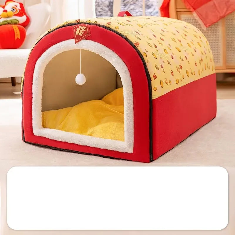 Warm Winter Cat Dog Bed Mat Deep Sleep Tent