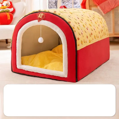 Warm Winter Cat Dog Bed Mat Deep Sleep Tent