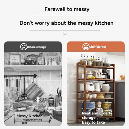 Kitchen shelf, floor standing multi-layer product