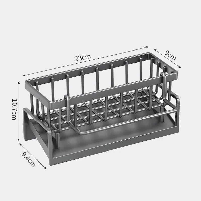 Kitchen Spice Storage Shelf with Drainage Rack, Installation Sink Organizer, Tap-Mounted Shelf for Home Kitchen Accessorie